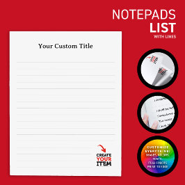 Bloc De Notas CREA-TU-PROPIO Sube tu diseño personalizado rayado
