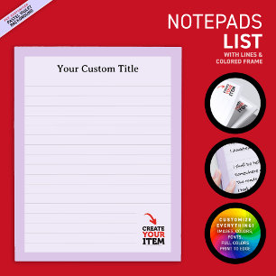 Bloc De Notas CREA-TU-PROPIO Sube tu diseño personalizado rayado