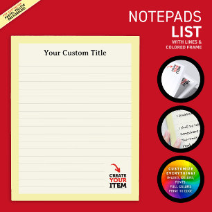 Bloc De Notas CREA-TU-PROPIO Sube tu diseño personalizado rayado