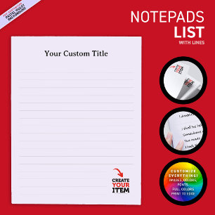 Bloc De Notas CREA-TU-PROPIO Sube tu diseño personalizado rayado