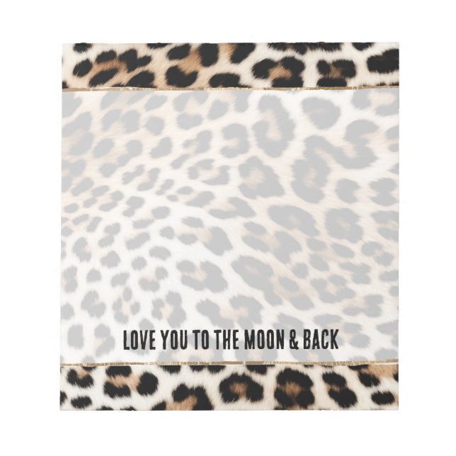 Bloc De Notas Cream Black Leopard Print (Frente)