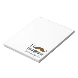 Bloc De Notas Cream Brown Mustache Eres Una Pregunta Humor Diver