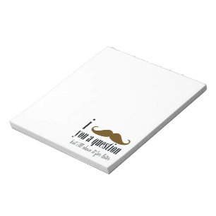 Bloc De Notas Cream Brown Mustache Eres Una Pregunta Humor Diver