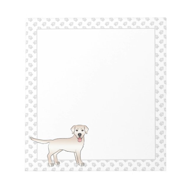 Bloc De Notas Cream Labrador Recuperador de dibujos animados Per (Frente)