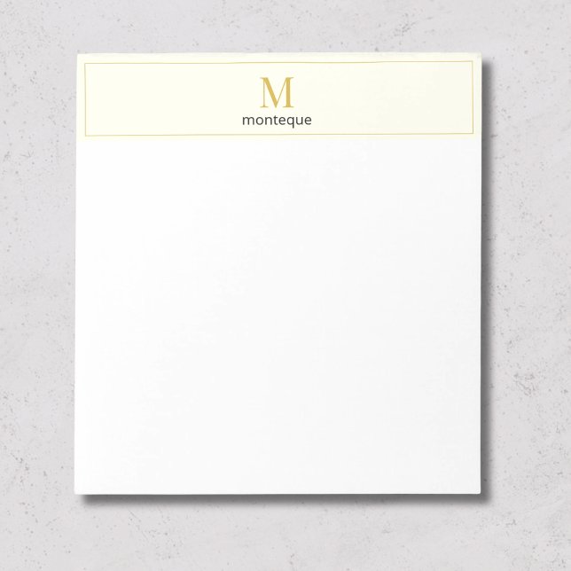 Bloc De Notas Cream Luxury Serif Personalized Monogram (Subido por el creador)