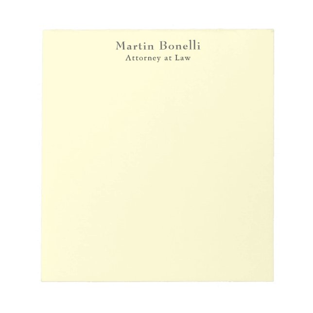 Bloc De Notas Cream Unique Classic Personalized Custom Own Name (Frente)