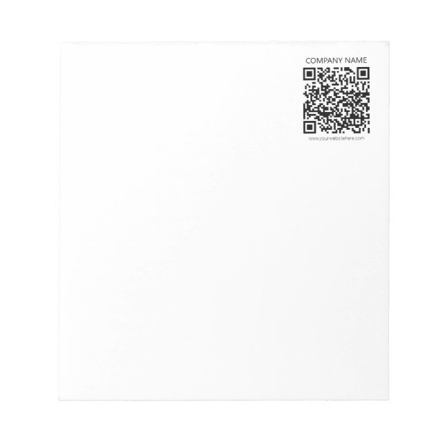 Bloc De Notas Crear su propio código QR | Blanco y negro (Frente)