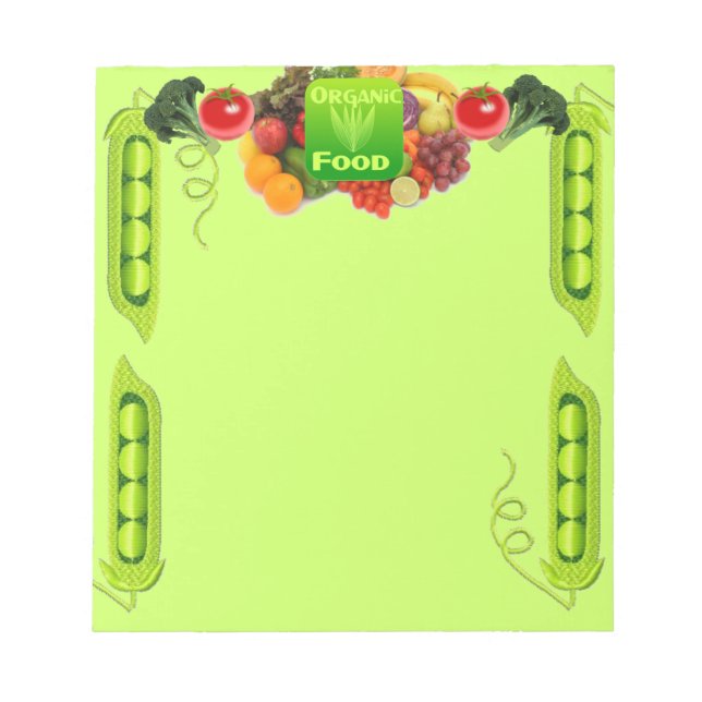 Bloc De Notas Crecer, Comer, Comprar papel de alimento orgánico (Frente)