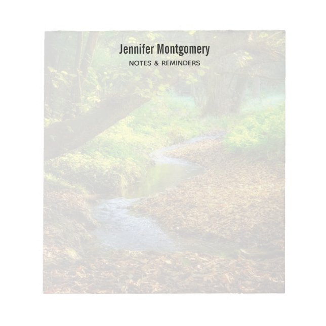 Bloc De Notas Creek forestal Hermoso paisaje natural Foto (Frente)