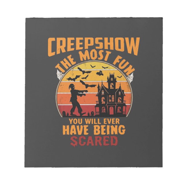 Bloc De Notas Creepshow Halloween Zombie Casa Embrujada Atardece (Frente)