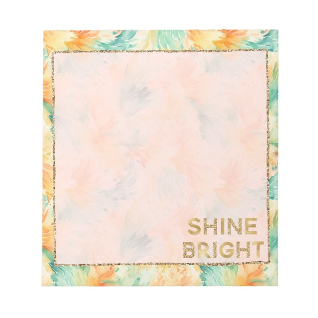 Bloc De Notas Crema de Naranja Verde azulada tropical bonito (Frente)