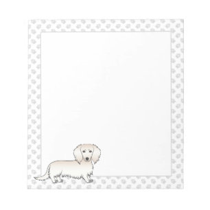 Bloc De Notas Crema de pelo largo Dachshund Cartog Perro y garra