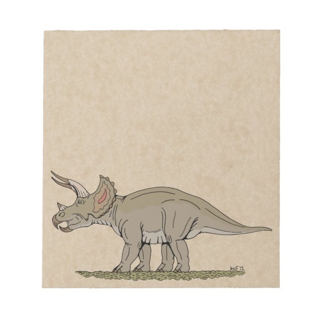 Bloc De Notas Cretácico Dinosaurio Triceratops (Frente)