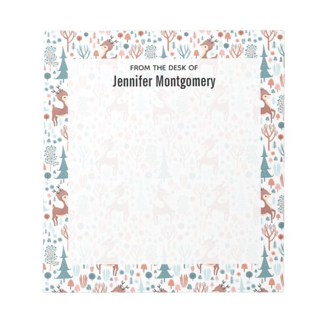 Bloc De Notas Cría de ciervos en un modelo forestero caprichoso (Frente)