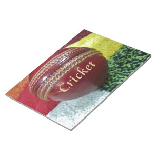 Bloc De Notas Cricket: Impresión del arte Red Hard Ball
