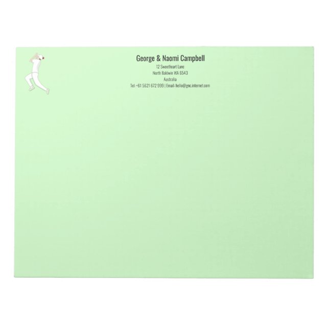 Bloc De Notas Críquet (Frente)