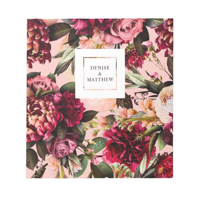 Bloc De Notas Crisantemo romántico en rosa gossamer (Frente)