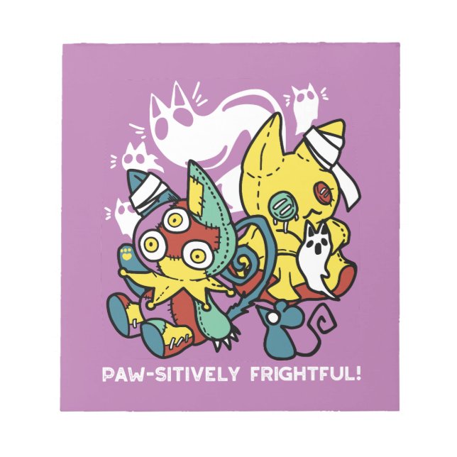 Bloc De Notas Críticos gatos de Halloween: arte fascinante (Frente)