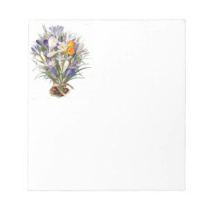 Bloc De Notas Crocus Spring Flower Botanical Floral Art