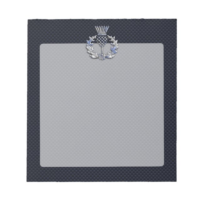 Bloc De Notas Cromado como fibra de carbono Imprimir fragmento e (Frente)