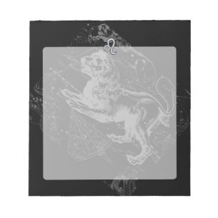 Bloc De Notas Cromado como Leo Zodiac Constellation Map Hevelius