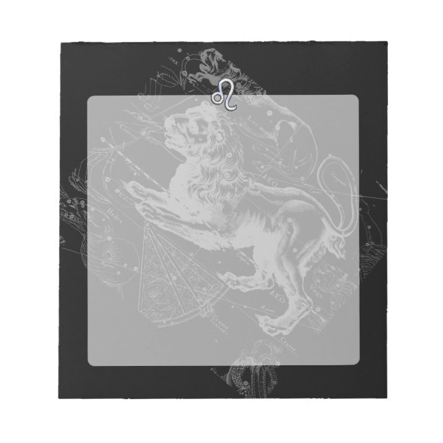 Bloc De Notas Cromado como Leo Zodiac Constellation Map Hevelius (Frente)
