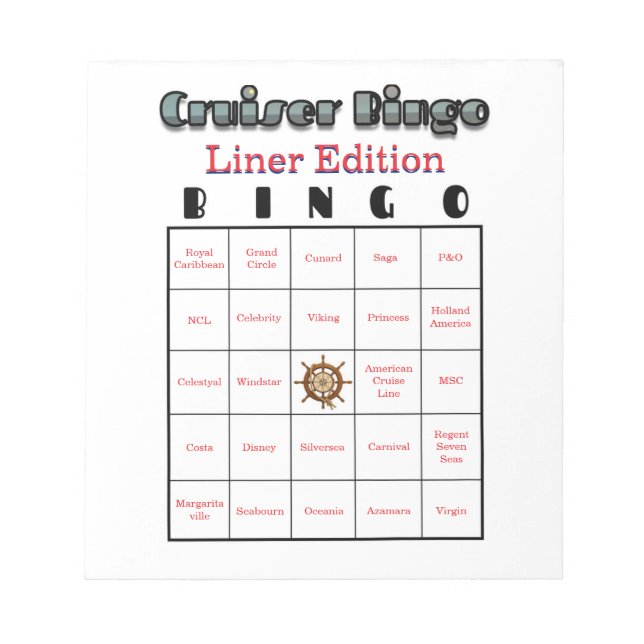 Bloc De Notas Cruiser's Bingo Liner Edition (Frente)