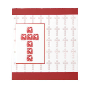 Bloc De Notas Cruz De Corazones En Rojo