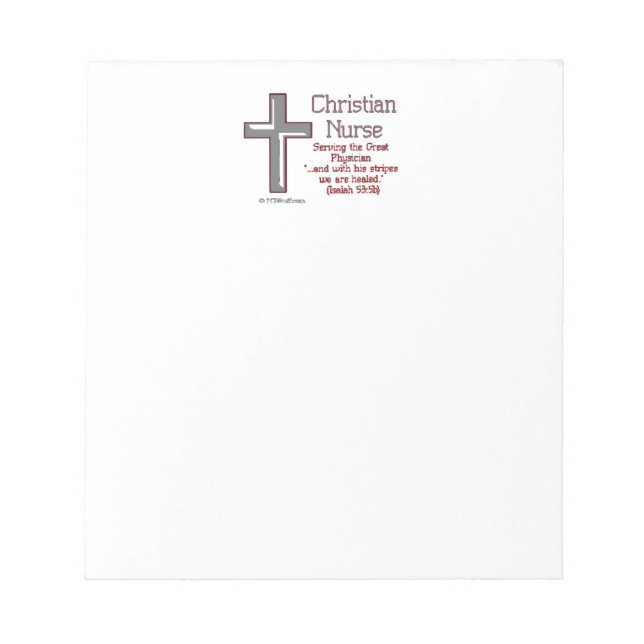 Bloc De Notas Cruz de Enfermeras Cristianas 2 (Frente)