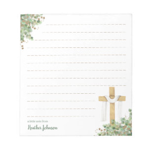 Bloc De Notas Cruz de Pascua Cristiana Personalizada