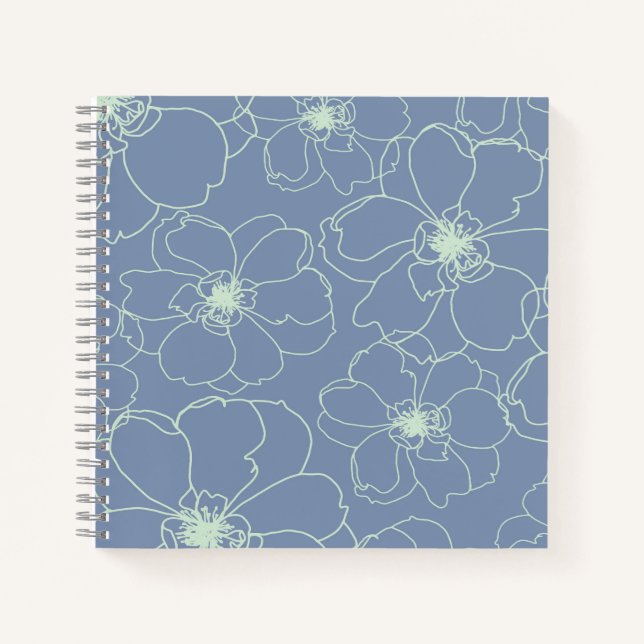 Bloc de notas cuadrado azul / Diario (Anverso)