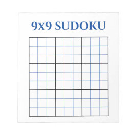 Bloc De Notas Cuadrícula azul 9 x 9 en blanco Sudoku