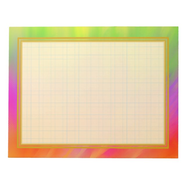 Bloc De Notas Cuadrícula de paleta de colores con líneas de cuad (Frente)