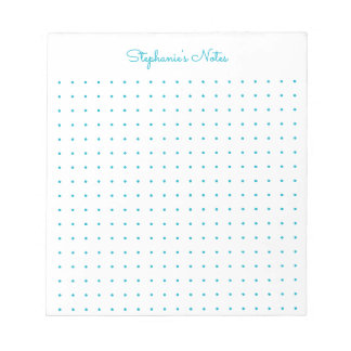 Bloc De Notas Cuadrícula de puntos personalizada Trendy Aqua