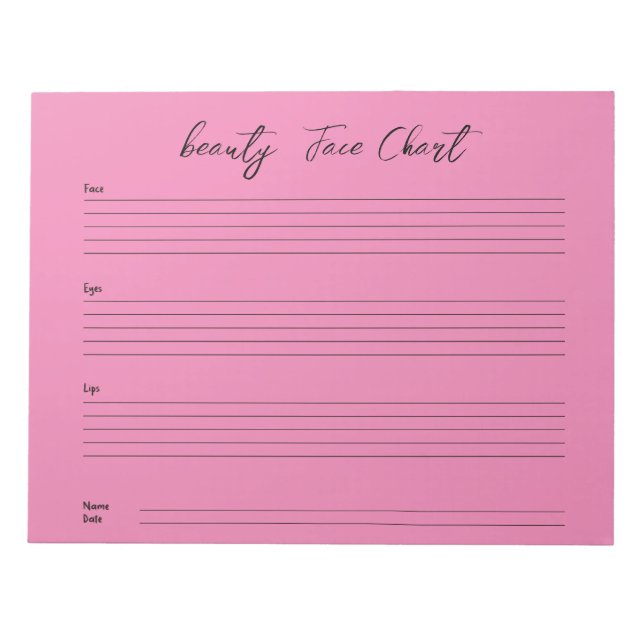 Bloc De Notas Cuadro de caras de maquillaje profesional personal (Frente)
