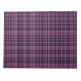 Bloc De Notas Cuadro Escocés Negro Purpura Patrón