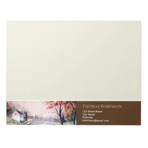 Bloc De Notas Cuadros de acuarela de Arched Bridge New England