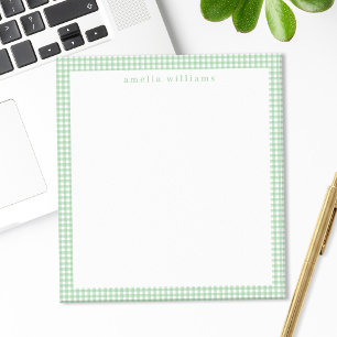 Bloc De Notas Cuadros de Gingham Verde