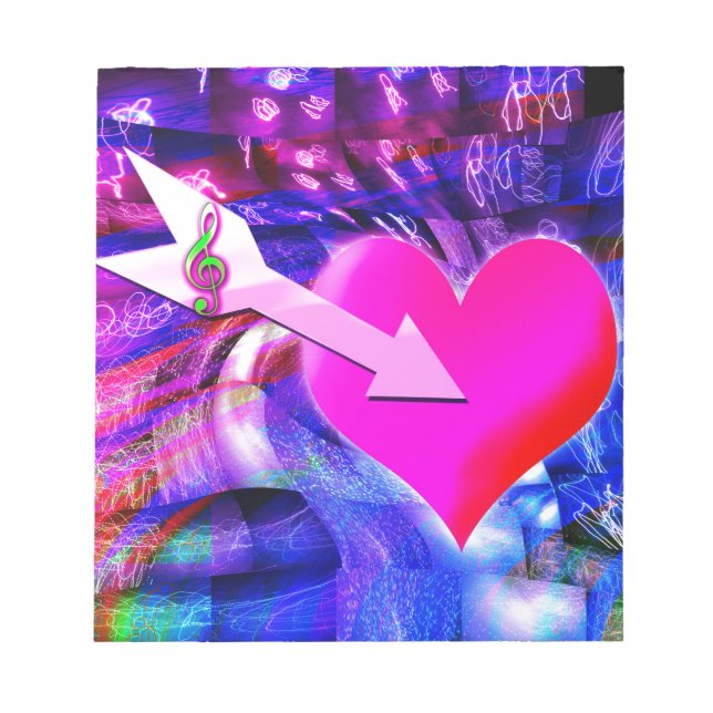 Bloc De Notas Cuando la flecha musical apunta al corazón (Frente)