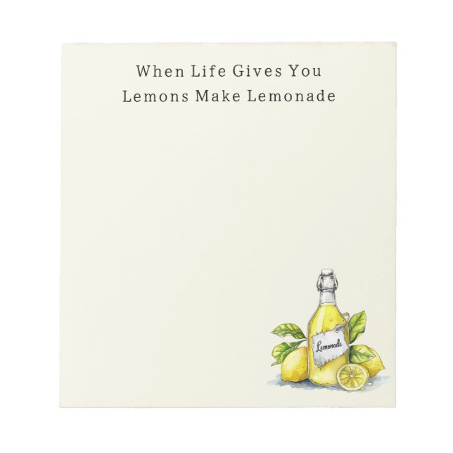 Bloc De Notas Cuando la Vida te Da Limones Limonada (Frente)