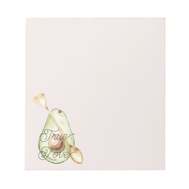 Bloc De Notas Cuchara de Corazón de Aguacate Rosa Rubor (Frente)