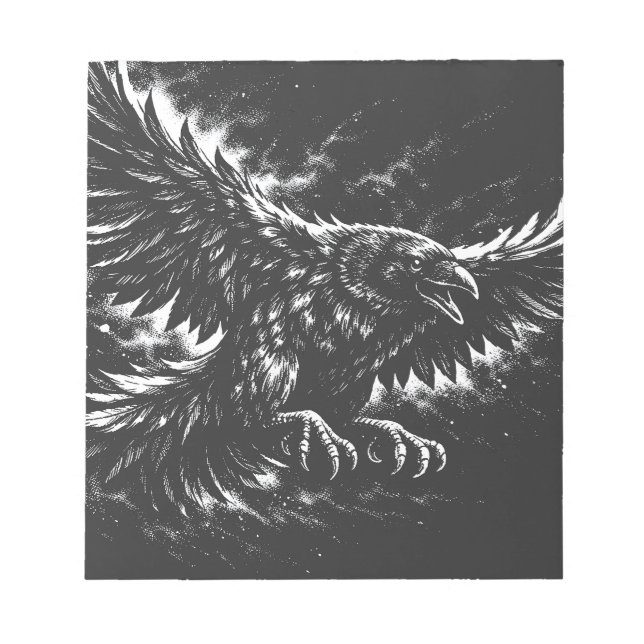 Bloc De Notas Cuervo gótico – por BurnsInHell (Frente)