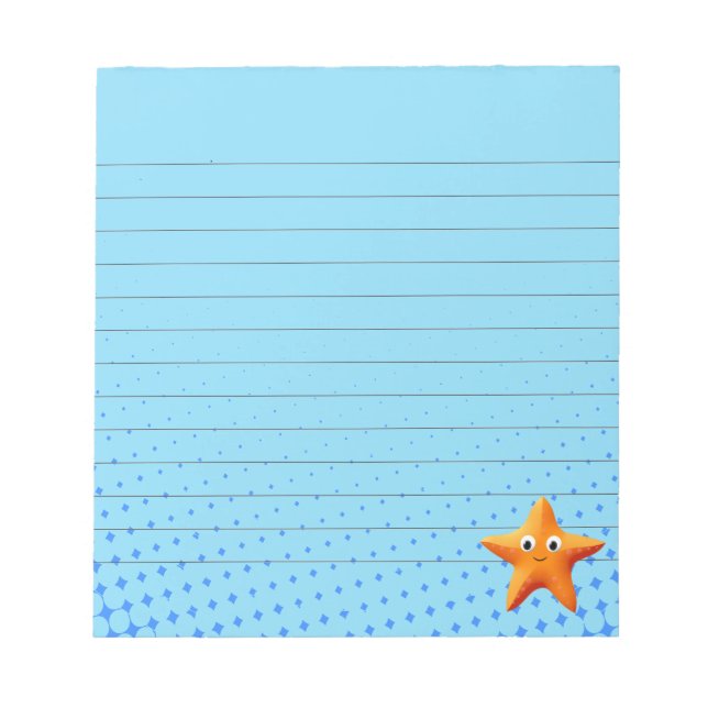 Bloc De Notas Cuidad Personalizado Starfish Blue Ocean Lined (Frente)