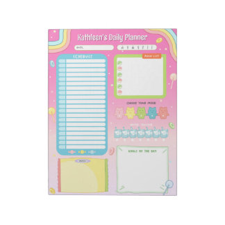 Bloc De Notas Cuidado colorido Candy Daily Planner Notepad Pink