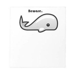 Bloc De Notas Cuidado con el Personalizado de ballenas blancas