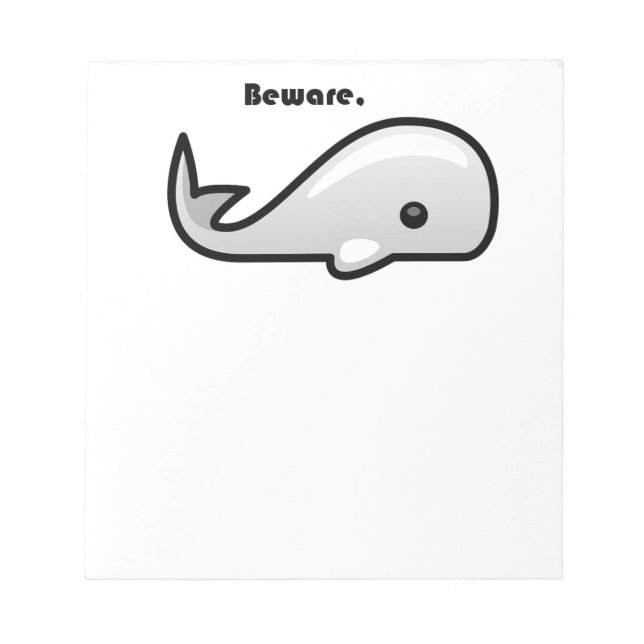Bloc De Notas Cuidado con el Personalizado de ballenas blancas (Frente)