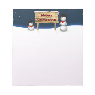 Bloc De Notas Cuidados hombres de nieve deseando Feliz Navidad
