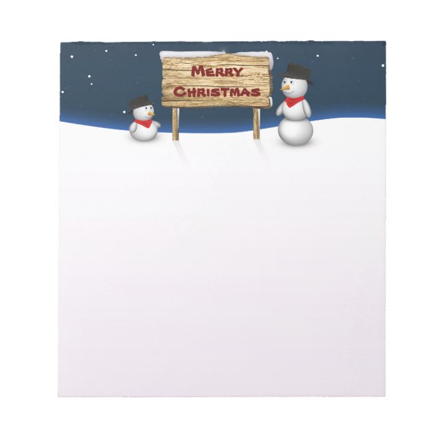 Bloc De Notas Cuidados hombres de nieve deseando Feliz Navidad (Frente)