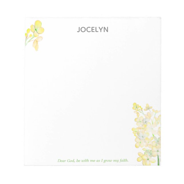Bloc De Notas Cultivar mi Fe Hícono Amarillo Personalizado (Frente)
