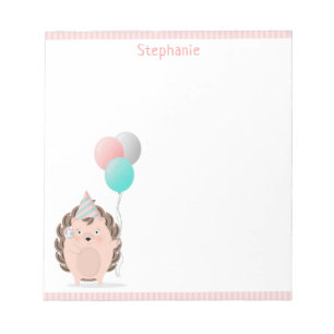 Bloc De Notas Cumpleaños de Cute Hedgehog